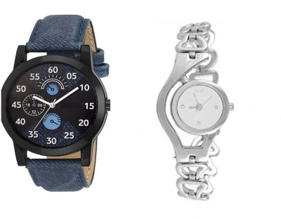 Imago Gift watch Combo Men Girls & Women Blue and Silver Lady Watch  - For Men & Women   Watches  (Imago)