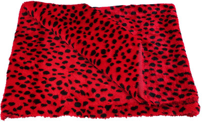 

Vardhman Carpet Fur cloth Red with black spotted, 5 mm hair length, size 38 " x 34" ,