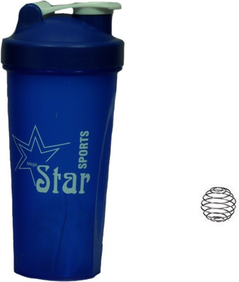 

mega star Power Ball Shaker Bottle 700 ml BPA free bottle with spring 700 ml Shaker(Pack of 1, Blue)