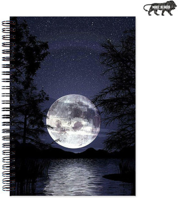 

VenTechno A5 Diary(Moon Designer Wirebound Ruled Paper Sheets Personal and Office Stationary Notebooks Diary, Multicolor)