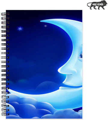 

VenTechno A5 Diary(Moon Designer Wirebound Ruled Paper Sheets Personal and Office Stationary Notebooks Diary, Multicolor)