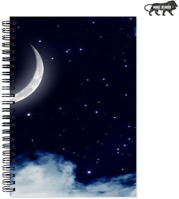 

VenTechno A5 Diary(Moon Designer Wirebound Ruled Paper Sheets Personal and Office Stationary Notebooks Diary, Multicolor)