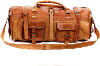 

Anshika International (Expandable) leather Travel Duffel Bag(Brown)