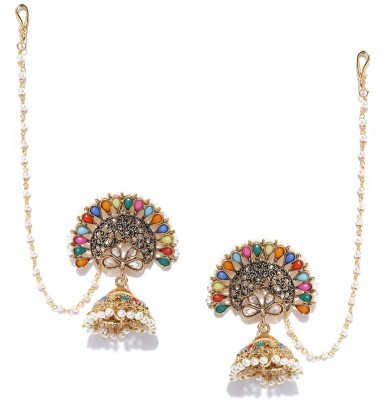 PANASH Gold-toned Beads Metal Jhumki Earring