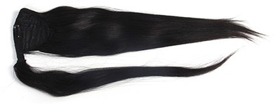 

Krome Natural Black Wrap Around Ponytail 50 Grams Remy Thinned Stitched Human Extensions 16 Inches Hair Extension
