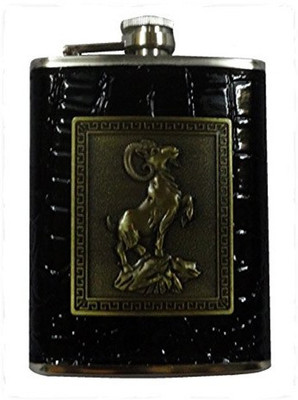 

Kids Mandi Super Good Quality Leather Holster (Design may vary) Brushed Stainless Steel Hip Flask(230 ml)
