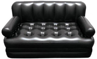 

Shrih 5 in 1 Air Bed Couch PVC 3 Seater Inflatable Sofa(Color - Black)