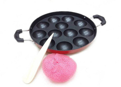 aryashri appam maker Pot 0 L with Lid(Aluminium, Non-stick), Black;red