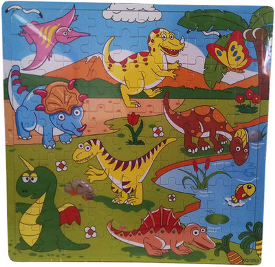 kidoz kingdom WOODEN JIGSAW PUZZLE 100 PCS DINOSOURS(100 Pieces)
