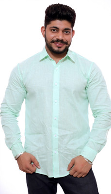 FabTag - Deeksha Men Solid Casual Green Shirt