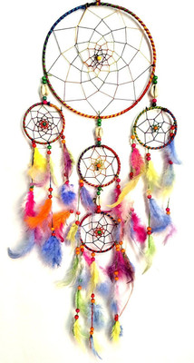 

Vyne Vyne multicolor dream catcher attracts positive dreams Decorative Showpiece - 15 cm(Cotton, Multicolor)