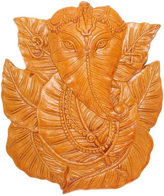 

Sarvsiddhi Terracotta Plain Ganesh Wall Hanging Leaf Design Decorative Showpiece - 3 cm(Terracotta, Brown)