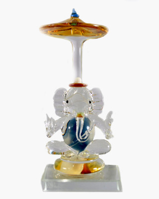 

NITASA Halo Ganesh Decorative Showpiece - 12 cm(Crystal, Multicolor)