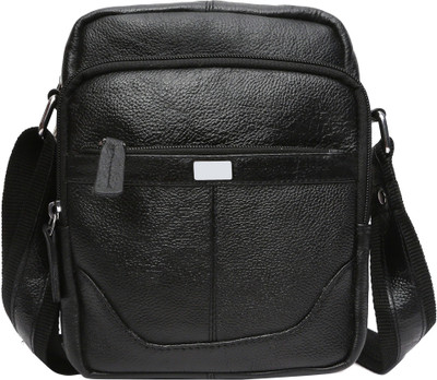 

Blu Whale Men & Women Casual Black Genuine Leather Sling Bag