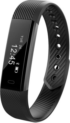 

IZED Fitness Band bracelet BLUETOOTH CALL NOTIFICATION 3D Pedometer Temperature Calorie Monitor band tracker BLACK Smartwatch(Black Strap Free Size)