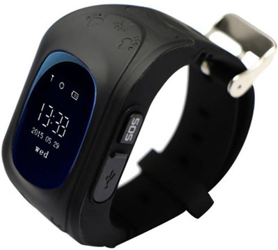 

Benison India ™0.96 inch GPS Tracker for Kids with Sim Card Phone Anti-lost Finder SOS Gprs Children Fitness Tracker Smartwatch(Black Strap Free Size)