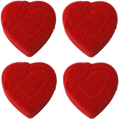 

Addyz Pack of 4 Heart Shaped Coin Jewelry Gift Organizer Vanity Box(Red)