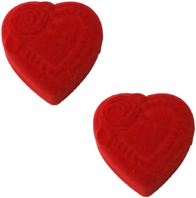 Addyz Pack of 2 Heart Shaped Romantic Ring Case Coin Jewelry Gift Proposal Valentine Ceremony Organizer Vanity Box(Red) available at flipkart for Rs.167