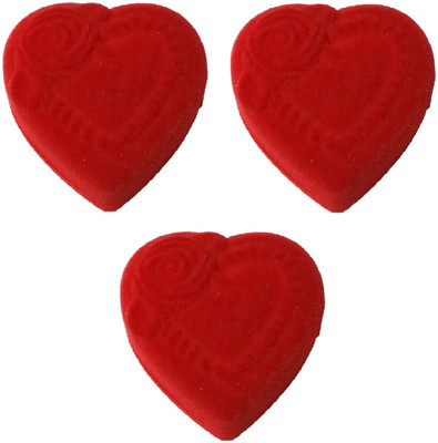 

Addyz Pack of 3 Heart Shaped Coin Jewelry Gift Organizer Vanity Box(Red)