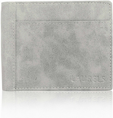 

Laurels Men Silver Genuine Leather Wallet(5 Card Slots)