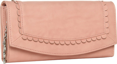 

Butterflies Women Casual Pink Artificial Leather Wallet(5 Card Slots), Peach
