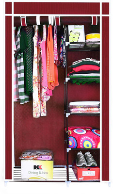 

birdy Carbon Steel Collapsible Wardrobe(Finish Color - Maroon)