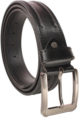 

Leatherwala Men Casual Black Genuine Leather Belt, Men party;formal black
