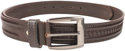

Leatherwala Men Casual Brown Genuine Leather Belt, Men party;formal dark brown