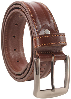 

Leatherwala Men Casual Black Genuine Leather Belt, Men party;formal light brown