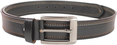 

Leatherwala Men Casual Black Genuine Leather Belt, Men party;formal black