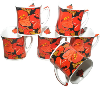 

Amazecart Bone China Tea & Coffee Cups Set of 6 Pieces (150 ml) Bone China(Multicolor, Pack of 6)