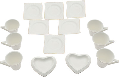 

Rich Craft International Imported Cup Saucer With Biscuit Lid Bone China(White, Pack of 1)