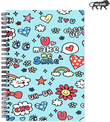 

VenTechno A5 Diary(Cute Designer Wirebound Ruled Paper Sheets Personal and Office Stationary Notebooks Diary, Multicolor)