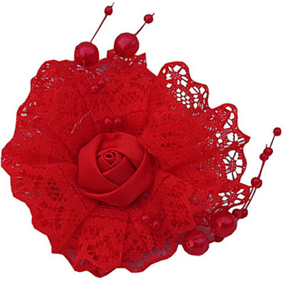 

Trendeela.com Feriha Net Red Flower Hair Clip(Red)