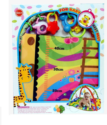 

Bubble Hut Cotton Baby Play Mat With Hanging Toys(Multicolor, Medium)