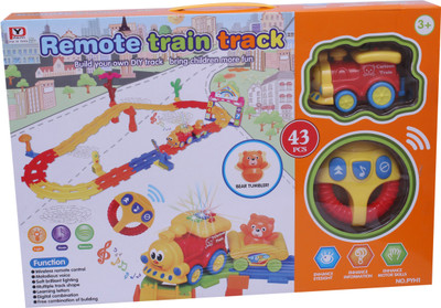 

Bubble Hut Remote Control Multiple Track Train Set with Music For Kids(Multicolor)