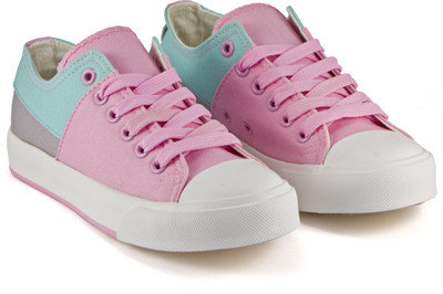 

DeVEE Ultrabright Patchwork Pink Sneakers For Women(Pink