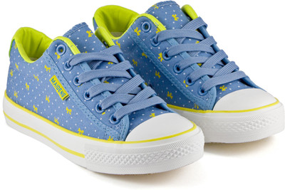 

DeVEE Ribbon Knot With Dotts Printed Cambridge Blue-Yellow Sneakers For Women(Multicolor