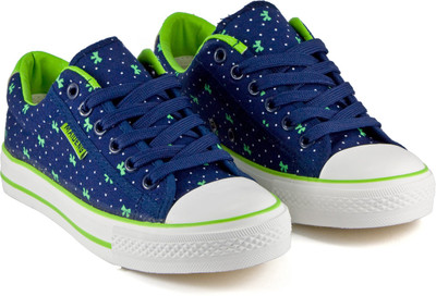 

DeVEE Ribbon Knot With Dotts Printed Dark Blue-Green Sneakers For Women(Navy, Green
