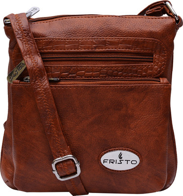 

Fristo Women Casual Brown PU Sling Bag