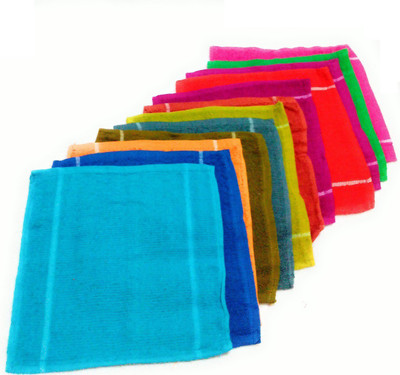 

Cotton Colors Cotton 200 GSM Hand, Face Towel Set(Pack of 12, Multicolor)