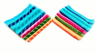 Cotton colors Cotton 350 GSM Hand, Face Towel Set(Pack of 8)