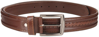 

Leatherwala Men Casual Black Genuine Leather Belt, Men party;formal light brown