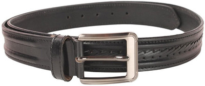 

Leatherwala Men Casual Black Genuine Leather Belt, Men party;formal black