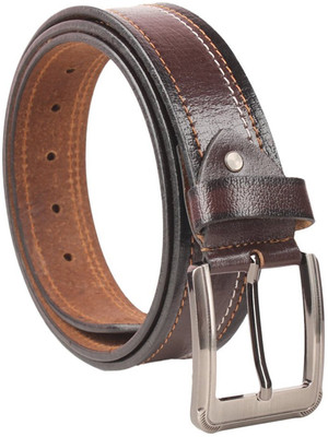 

Leatherwala Men Casual Brown Genuine Leather Belt, Men party;formal dark brown