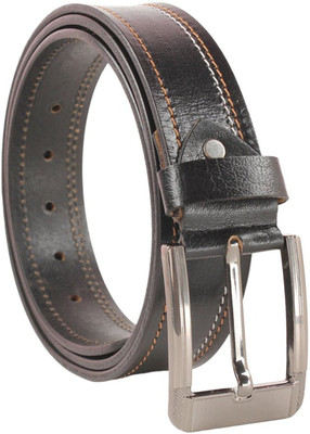 

Leatherwala Men Casual Black Genuine Leather Belt, Men party;formal black