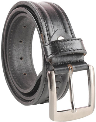 

Leatherwala Men Casual Black Genuine Leather Belt, Men party;formal black