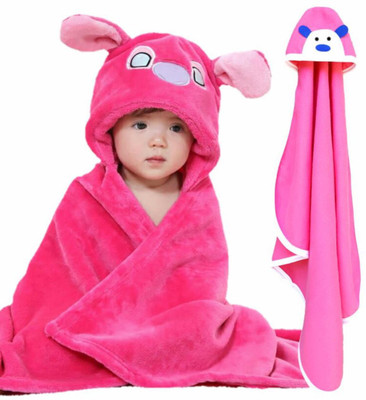 

BRANDONN Animal  Hooded Baby Blanket(Polyester, HOTPINK