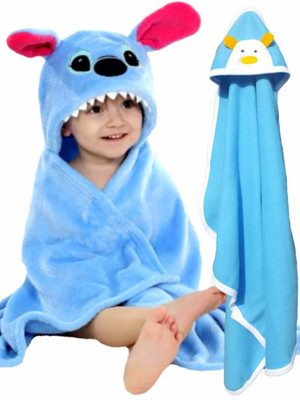 BRANDONN Animal  Hooded Baby Blanket(Polyester, Blue