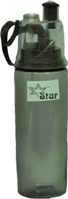 

mega star Water Mist Plastic Spray Water Bottle Outdoor Cycling Camping Hiking Spray With Water Bottle 550Ml 550 ml Sipper(Pack of 1, Black)